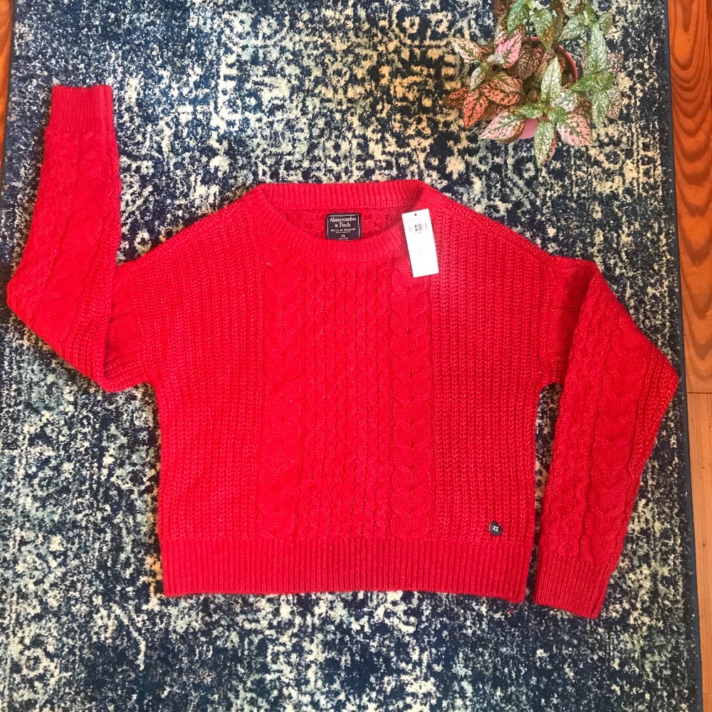 Abercrombie & Fitch Red Crop Sweater